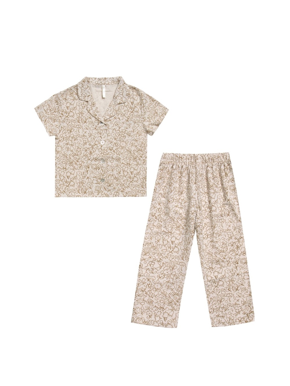 Rylee + Cru Garden Outline Pajama Set Ivory Size 6-7Y